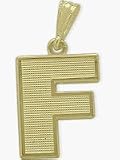10 Karat Yellow Gold Block Initial F Pendant with 18 chain