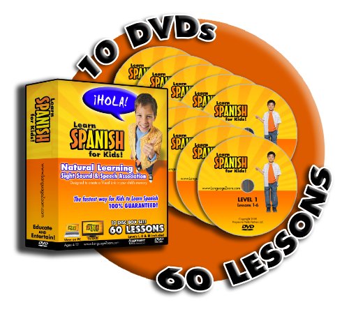 Learn Spanish for Kids with Songs, Games, 10 Dvds! 60 FUN Foreign Language Lessons