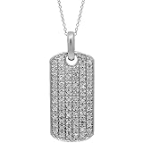 14K White Gold Womens Diamond Dog Tag Pendant 0.18 Ctw 51DkgJEQ1GL. SL160 14K White Gold Womens Diamond Dog Tag Pendant 0.18 Ctw