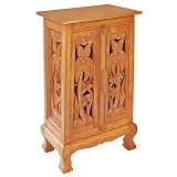 EXP Handmade Asian Furniture - 32" Coconut Palm Storage Cabinet / End Table - Natural Finish