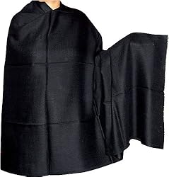 Black Wool Shawl Evening Wrap 84 x 42 inches