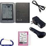 Gizmo Dorks Rubberized TPU Case (Smoke) Charging Bundle with Carabiner Key Chain for the Sony Reader Pocket Edition PRS-350