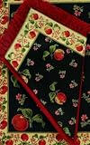 April Cornell Apple Black Napkins Set of 4