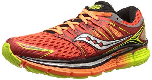 Saucony Men's Triumph ISO Running Shoe, Red/Orange/Citron,11 M US