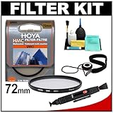 Hoya HMC Digital Multi-Coated 72mm Ultraviolet UV Slim Frame Lens Filter + Accessory Kit for Canon, Nikon, Sony, Olympus and Pentax Lenses