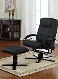 2-Pcs Massage Recliner Chair Set (Faux leather Black)