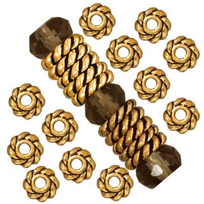 22K Gold Plated Lead-Free Pewter Twist Edge Spacer 