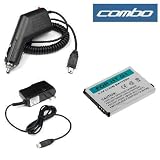 Standard Lithium-ion Replacement Battery + Rapid Car Charger + Home Travel Charger for T-mobile HTC G1 Google Phone Smartphone