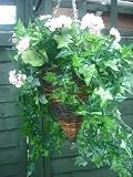 from the flower shop pink geranium artificial hanging basket 14 inch Model 227