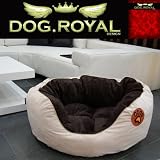 HUNDEBETT HUNDEKISSEN HUNDEKORB HUNDESOFA - HOMEZONE BEIGE - NEU - XL 80x80cm - ORIGINAL DOG-ROYAL-DESIGN