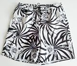 Big and Tall Mens Swim Trunks with Adjustable Elastic Drawstring Waist and Board Short Style Front, 2 Inseam Slit Pockets and Side Cargo Pocket. Mesh Lined. Black Aces in Sizes XL - 4XL