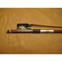 Full-size 4/4 Silver Mounted Violin Bow, Brazilwood, Flower Inlay, Well-balanced Bow