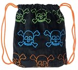 Printed Cotton Velour Beach Towel With Backpack All Over Skulls