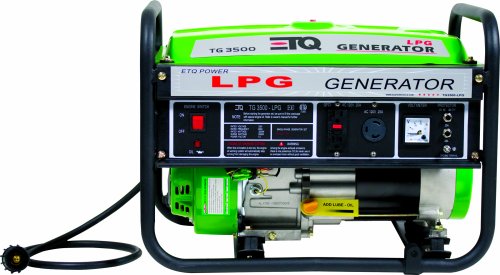 ETQ PG30P11 3,500 Watt 7 HP 208cc 4-Cycle OHV Propane Powered Portable Generator
