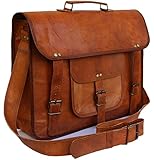 Leather Bags Now 15'' Unisex Genuine Leather Messenger Laptop Bag Satchel *RPH*