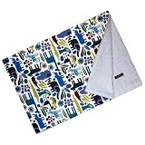 Cuddle Bee Chenille Blanket Blue Zoo