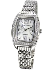 Gemorie Women Fashion Cubic Zirconia Watch with Steel Band in Rhodium Plating (129010)