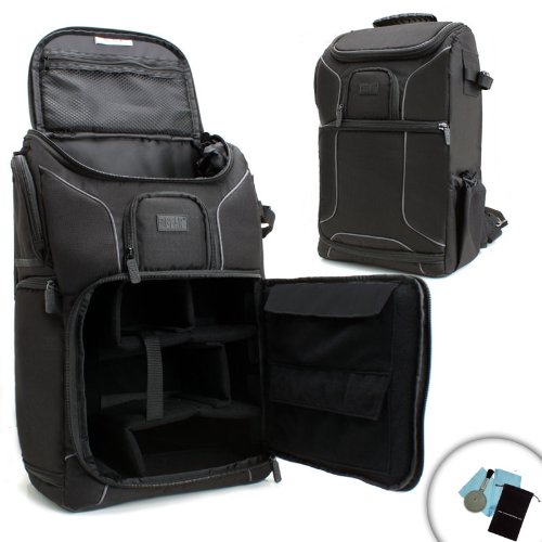 USA GEAR Professional DSLR Camera and Laptop Backpack / Sling Case for Nikon D600 , D3100 , D5100 and Many More Digital SLR Cameras – Includes Cleaning Kit