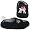 Black Reindeer Holiday Slippers for Women S 5-6