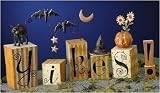 6 Piece Set 11.5 Y-I-K-E-S-! Spooky Designer Halloween Word Blocks