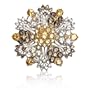 Sterling Silver, Smoky Topaz, Citrine and White Topaz Bejeweled Brooch