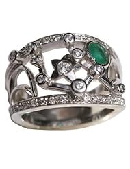 Collection "Constellation Libra", 18k White Gold, Emerald, Natural White Diamonds