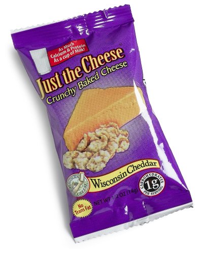 Just the Cheese Mini Round Snacks, Wisconsin Cheddar,  0.5-Ounce Bags (Pack of 16)