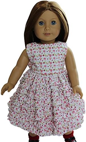 Handmade High Quality Design Our Own Sweet Floral Dress Clothes Fit American Girl Doll Gift