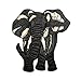ID 0689 Black Elephant Patch Asian Wild Life Zoo Embroidered Iron On Applique
