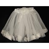 Girls White Rose Balerina Tutu Great Ballet and Fairy Costume Accessory Flower Petal Tutu