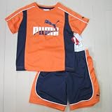 PUMA（プ-マ）ロゴカットソー＆ハーフパンツ上下セット（オレンジ×ネイビー） [Baby Product]