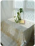 Vintage Hand tuscany lace/Crochet Ecru Table Cloth