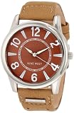 Nine West Women's NW1159BNCM Silver-Tone and Tan Strap Watch