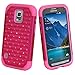 Style4U Studded Rhinestone Hybrid Armor Case Cover For Samsung Galaxy S5 Active G870 With 1 HD Screen Protector And 1 Stylus (Not For Samsung Galaxy S5) Hot Pink / Hot Pink