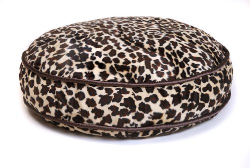 petLINENS Dog Bed Cover – Animal Print Slipcover, Leopard: 32″x6″ Round Cover