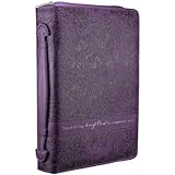 Purple Floral Bible / Book Cover - Philippians 4:13 (Large)