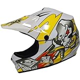 WOW Motocross Youth ATV Dirt Bike Skull MX Helmet, Yellow, S (50-51 CM,19.7/20.1 Inch)