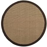 Jute Natural / Brown Contemporary Round Rug Size: Round 8