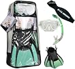 Aqualung Silicone Mask Fin Snorkel Set with Neoprene Mask Strap