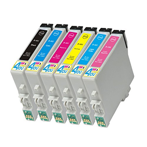 6 Pack - Remanufactured Ink Cartridges for Epson #48 T048 T048120 T048220 T048320 T048420 T048520 T048620 Inkjet Cartridge Compatible With Epson Stylus Photo R200 Stylus Photo R220 Stylus Photo R300 Stylus Photo R300M Stylus Photo R320 Stylus Photo R340 Stylus Photo R500 Stylus Photo R600 Stylus Photo RX500 Stylus Photo RX600 Stylus Photo RX620 (1 Black, 1 Cyan, 1 Magenta, 1 Yellow, 1 Light Cyan, 1 Light Magenta) Ink & Toner 4 You ®