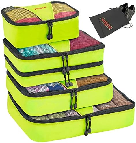 Valyne Packing Cubes 4-pcs Set, Luggage Travel Organizer Bags with a Free Laundry/shoe Bag