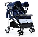 Tango Double Stroller in Blue Waves