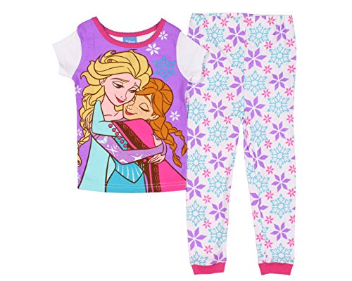 Disney Frozen Little Girls' Hugging Sisters Elsa & Anna Cotton Pajama Set