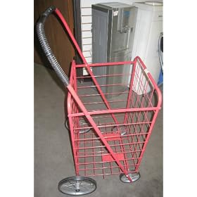 Super Shopping Cart - Folding Grocery Cart - Red (Red Cart) (41.75