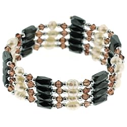 Magnetic Wrap Bracelet/Necklace/Anklet Lariat - Light Brown - 32'' in Length