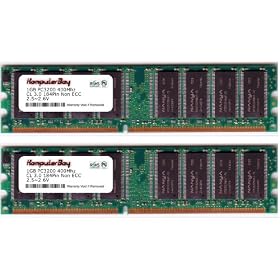 KOMPUTERBAY 2GB (2 x 1GB ) DDR DIMM (184 PIN) 400Mhz PC3200 CL 3.0 DESKTOP MEMORY