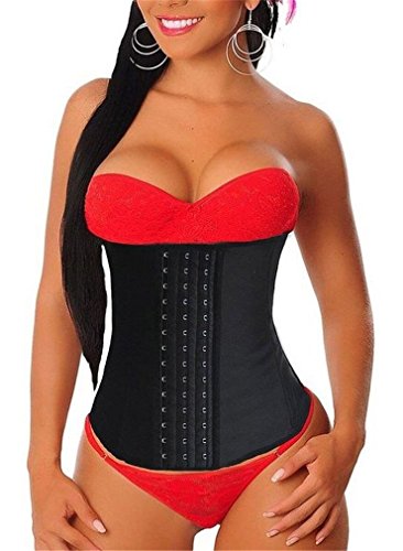 HelloTem Women Sport Latex Steel Boned Corsets and Bustiers Waist Training Cincher