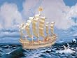 Puzzled, Inc. 3D Natural Wood Puzzle - Ancient Sailboat