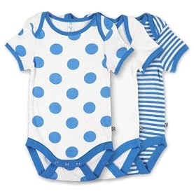 Green Baby 3 Pack Short Sleeve Bodysuits (3 - 6 Months, Blue)