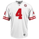 NCAA adidas Nebraska Cornhuskers #4 Youth Replica Football Jersey - White (18/20)